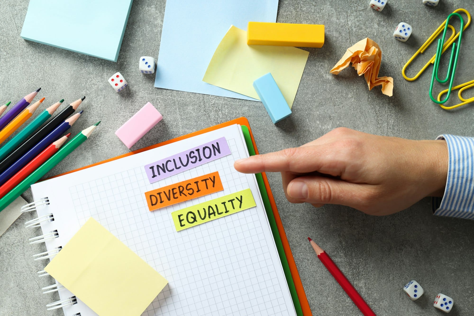 Concept of Diversity, Inclusion and Equality, top view